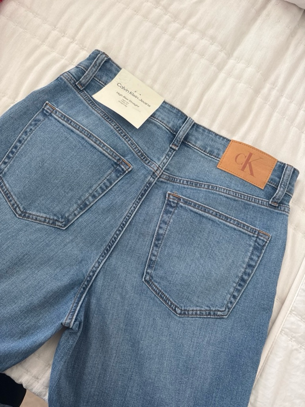 Calvin Klein women’s high rise straight jeans